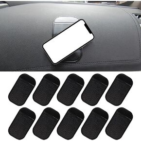 10Pcs Car Dashboard Non Slip Mat, Removable and Traceless Anti Slip Gel Pad with Strong Adhesive, Universal Car Dashboard Accessories for Holding Cell Phone Sunglasses Coins Keys (5.1 * 2.7)