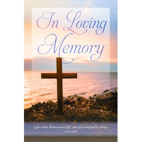 Worship Bulletin - Funeral - In Loving Memory - 8.5" x 11" Letter-sized Bulletin - KJV Scripture - Package of 100