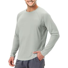 3rdHill الرجال UPF 50+ طفح الحرس السباحة قمصان طويلة الأكمام SPF قمصان الشمس للرجال المشي لمسافات طويلة الصيد خفيفة الوزن سريعة الجافة