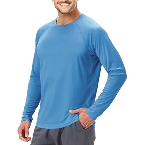 3rdHill Men's UPF 50+ Rash Guard Swim Shirts Long Sleeve SPF Sun Shirts for Men Hiking Fishing Lightweight Quick Dry