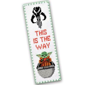 Personalized.Design Counted Cross Stitch Kit 'Baby Yoda: Grogu' - Star Wars Bookmark Embroidery Kit with Mandalorian The Child 'This is The Way' Pattern