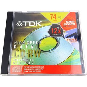 TDK 650 ميجا بايت 74 دقيقة 12x بيانات عالية السرعة CD-RW قرص مضغوط قابل لإعادة الكتابة CD-RW74HSCM