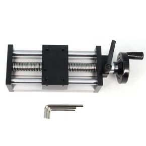 Zeberoxyz 100mm Length Effective Travel Dual Optical Axis Manual Sliding Table Linear Rail Guide Ballscrew SFU1605 with Handwheel for Non-Standard Automation, CNC Equipment Transformation (Size:100mm)