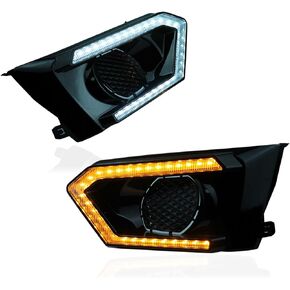 Switchback White/Amber LED Front Bumper Fog Daytime Running Lamp Flash LED Turn Signal Feature Compatible with Nissan Altima 2019-2022 S SR SV SL Platinum