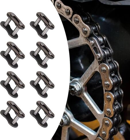 Pack-8 Bicycle #35 Chain Master Link Roller Connector, Carbon Steel Chain Links Accessories, Heavy Duty Roller Chain Connector, Universal for Bicycle Mini Kart Pit ATV Scooters (Black) in Saudi Arabia