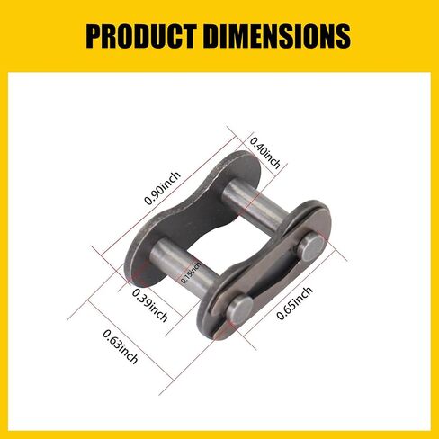 Pack-8 Bicycle #35 Chain Master Link Roller Connector, Carbon Steel Chain Links Accessories, Heavy Duty Roller Chain Connector, Universal for Bicycle Mini Kart Pit ATV Scooters (Black) in Saudi Arabia