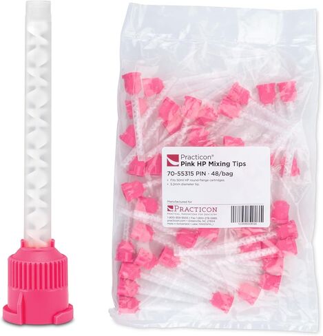 Practicon HP Universal Mixing Tips, Pink 5.2mm, Pack of 48 in Saudi Arabia