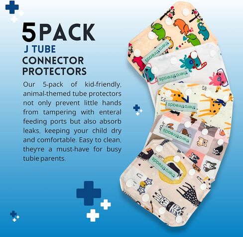 5 Pack Animal Themed Feeding Tube Connector Cover for G Tubes, PEG, or J Tubes in Saudi Arabia