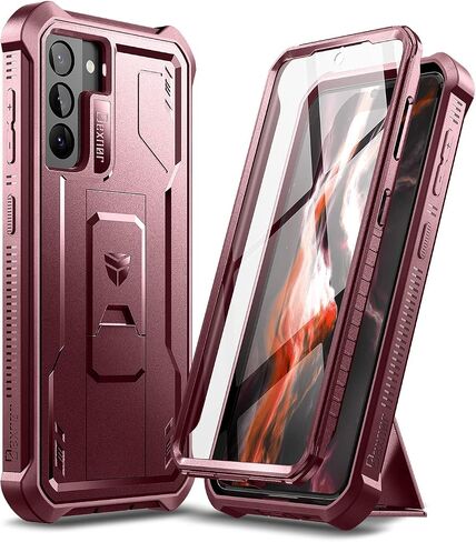 حافظة Dexnor لهاتف Samsung Galaxy S21+ Plus، [واقي شاشة مدمج ومسند] غطاء حماية مقاوم للصدمات عالي التحمل من الدرجة العسكرية لهاتف Samsung Galaxy S21 Plus 5G، 6.7 بوصة أسود in Saudi Arabia