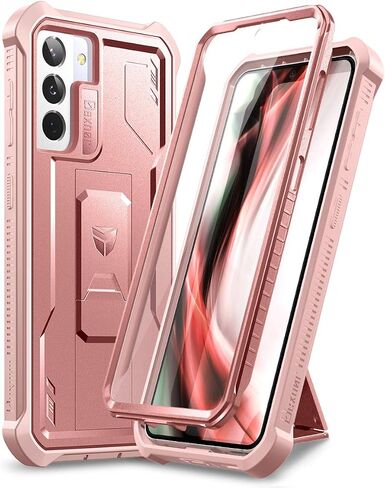 حافظة Dexnor لهاتف Samsung Galaxy S21+ Plus، [واقي شاشة مدمج ومسند] غطاء حماية مقاوم للصدمات عالي التحمل من الدرجة العسكرية لهاتف Samsung Galaxy S21 Plus 5G، 6.7 بوصة أسود in Saudi Arabia