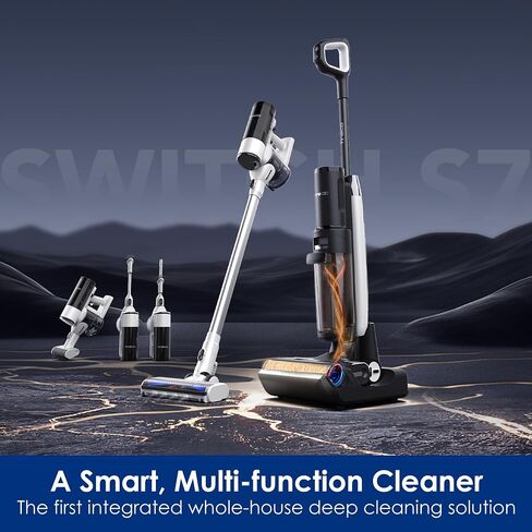 Tineco Floor ONE Switch S7 Wet Dry Vacuum Cleaner, Smart Floor Washer Multi-Function, Self-Cleaning, Extended Battery Lifespan 65Min Runtime, ZeroTangle Brush Dual-Edge Cleaning, Whole-House Cleaning in Saudi Arabia