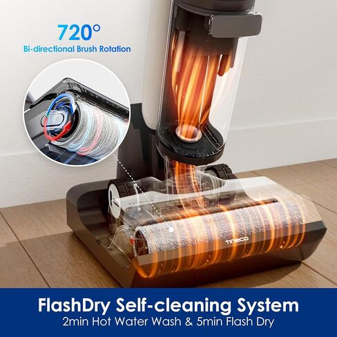 Tineco Floor ONE Switch S7 Wet Dry Vacuum Cleaner, Smart Floor Washer Multi-Function, Self-Cleaning, Extended Battery Lifespan 65Min Runtime, ZeroTangle Brush Dual-Edge Cleaning, Whole-House Cleaning in Saudi Arabia