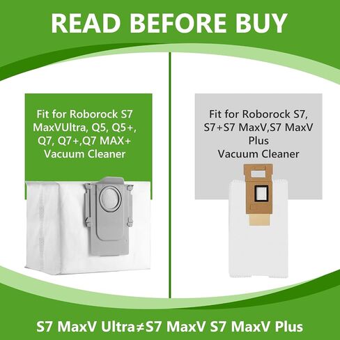 12 Pack Dust Bags Compatible with Roborock S8+,S8 Pro Ultra,S7 Max Ultra/MaxV Ultra, Q5+, Q5 Pro+,Q7+,Q7 Max+, Q8 Max+ Robot Vacuum Cleaner, 3L Large Capacity Disposable Bag Accessories Set in Saudi Arabia