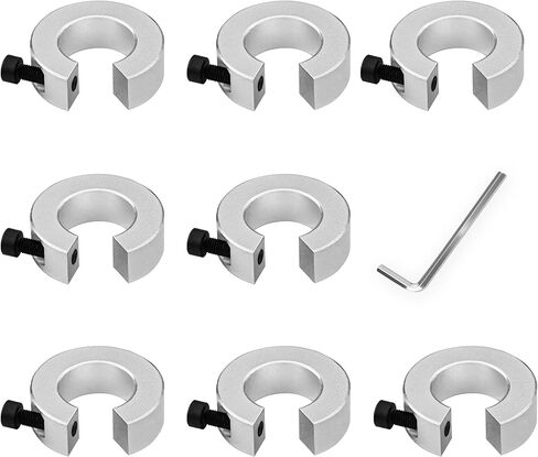 8 قطع SBR20 20 مم أطواق إيقاف السكك الحديدية الخطية حلقات تثبيت حد عمود سبائك الألومنيوم مع مفتاح ربط 4 مم، أداة أجزاء CNC أطواق إيقاف عمود السكك الحديدية الخطية in Kuwait