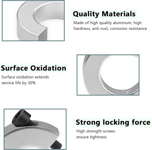 8 قطع SBR20 20 مم أطواق إيقاف السكك الحديدية الخطية حلقات تثبيت حد عمود سبائك الألومنيوم مع مفتاح ربط 4 مم، أداة أجزاء CNC أطواق إيقاف عمود السكك الحديدية الخطية in Kuwait