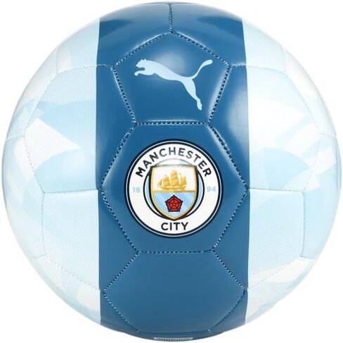 كرة PUMA Manchester City Fan - أظهر شغف Cityzen الخاص بك بتصميم لافت للنظر، مخيط آليًا من أجل المتانة، مقاس 1-5 (أبيض/أزرق فاتح) (فضي سماوي/أزرق بحيرة، 5) in Kuwait