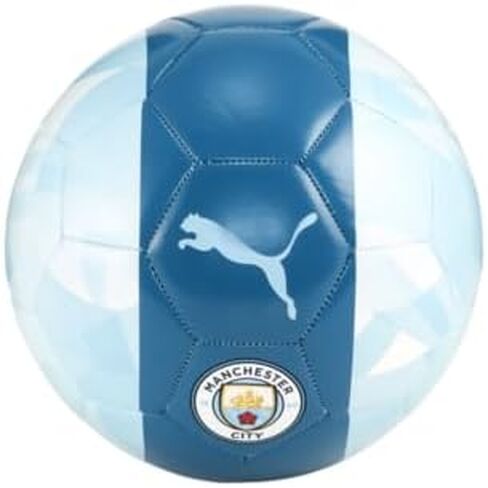كرة PUMA Manchester City Fan - أظهر شغف Cityzen الخاص بك بتصميم لافت للنظر، مخيط آليًا من أجل المتانة، مقاس 1-5 (أبيض/أزرق فاتح) (فضي سماوي/أزرق بحيرة، 5) in Kuwait