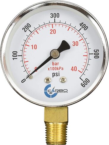 2-1/2" Pressure Gauge, Chrome Plated Steel Case, Dry, 0-4000 psi/kPa, Lower Mount 1/4" NPT in Saudi Arabia