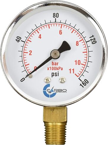 2-1/2" Pressure Gauge, Chrome Plated Steel Case, Dry, 0-4000 psi/kPa, Lower Mount 1/4" NPT in Saudi Arabia