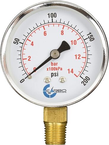 2-1/2" Pressure Gauge, Chrome Plated Steel Case, Dry, 0-4000 psi/kPa, Lower Mount 1/4" NPT in Saudi Arabia