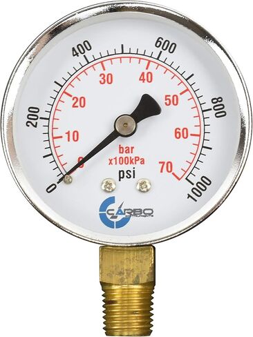 2-1/2" Pressure Gauge, Chrome Plated Steel Case, Dry, 0-4000 psi/kPa, Lower Mount 1/4" NPT in Saudi Arabia