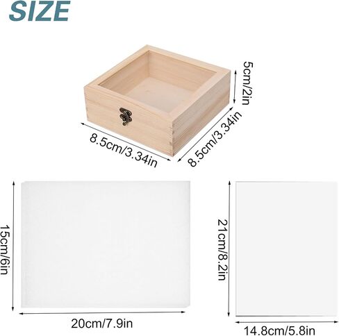 Insect Specimen Tools Kit, 4 Clear Top Wooden Box + 10 Sheets Thin Tracing Paper + 2 EVA Foam Pinning Board + 200 Pins + 2 Tweezers + 1 Scissors Tools for Insect Collectors Bugs Suspension Box in Saudi Arabia
