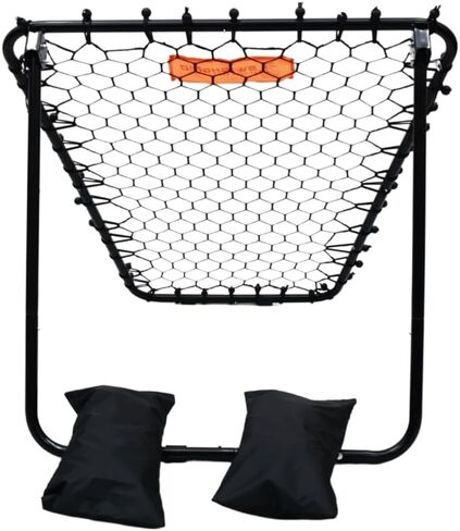 Basketball Rebounder & Basketball Return Net with Adjustable Frame, Rubber Grip and Sandbags 3 x 2.5 feet - Multipurpose Portable Passback Training Aid for Multiple Sports Use in Saudi Arabia