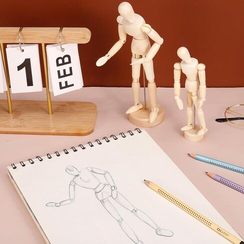 9 قطع عارضة أزياء خشبية للفنانين عارضة أزياء مفصلية مع أيدي مشتركة متحركة رجل خشبي الحلي الخشبية رجل مشترك اللوحة الزخرفية نموذج الشخصية in Saudi Arabia