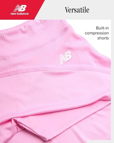 New Balance Girls' Skirt Set - 2 Piece Performance Short Sleeve T-Shirt and Skort (Size: 7-16) in Saudi Arabia