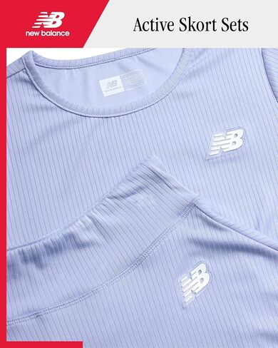 New Balance Girls' Skirt Set - 2 Piece Performance Short Sleeve T-Shirt and Skort (Size: 7-16) in Saudi Arabia