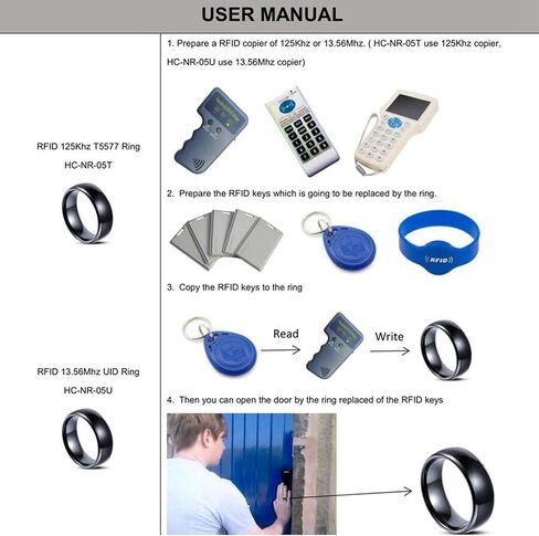 T5577 chip RFID Black Ceramics Smart Finger rewrite Ring ID Wear for Men or Women in Kuwait