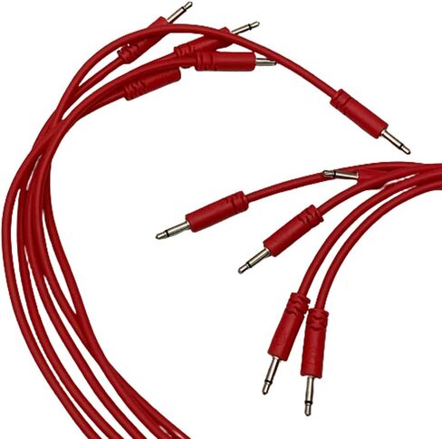 كابلات توصيل Luigis Modular Supply Spaghetti Eurorack - حزمة من 5 كابلات حمراء، 6 (15 سم) in Saudi Arabia
