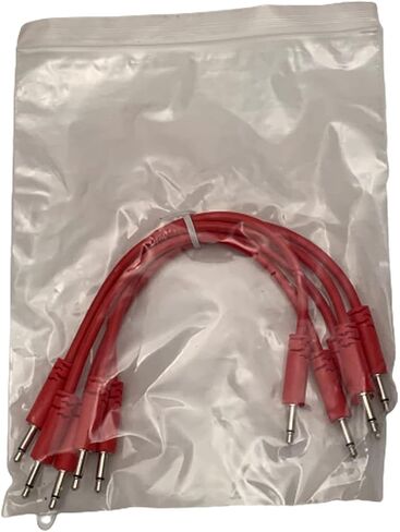 كابلات توصيل Luigis Modular Supply Spaghetti Eurorack - حزمة من 5 كابلات حمراء، 6 (15 سم) in Saudi Arabia