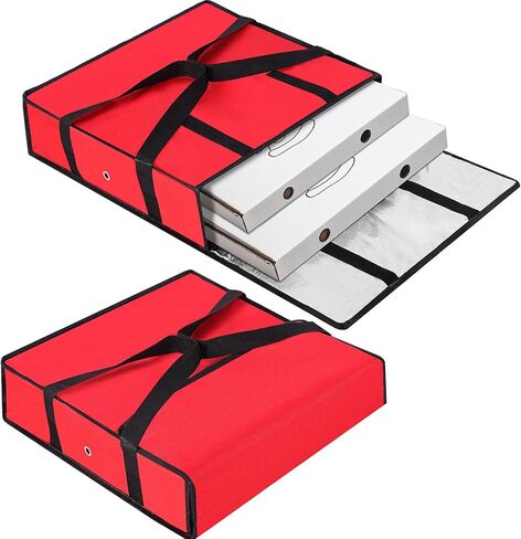 Mifoci 2 Pcs 20 x 20 x 6 Insulated Pizza Delivery Bag Pizza Warmer Bags Pizza Carrier Insulated Bags Hold 2-16" or 18" Pizza Boxes, for Catering Food Delivery, Restaurants, Cookouts (Gray) in Kuwait