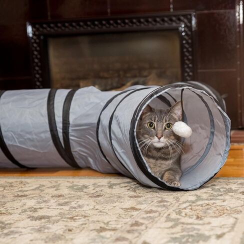 PetLike Cat Tunnel for Indoor Cats Collapsible Pop-up Pet Tube Peek Hole Hideaway Play Toys for Cats with Ball in Saudi Arabia