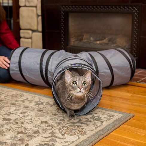 PetLike Cat Tunnel for Indoor Cats Collapsible Pop-up Pet Tube Peek Hole Hideaway Play Toys for Cats with Ball in Saudi Arabia