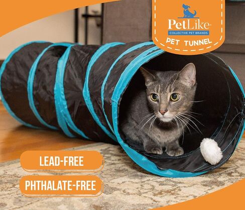 PetLike Cat Tunnel for Indoor Cats Collapsible Pop-up Pet Tube Peek Hole Hideaway Play Toys for Cats with Ball in Saudi Arabia