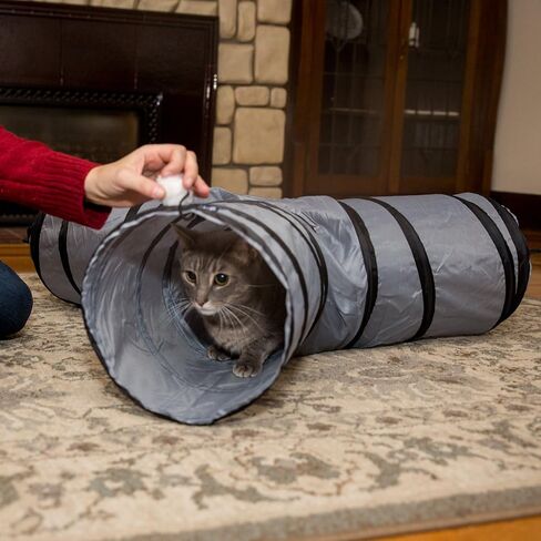 PetLike Cat Tunnel for Indoor Cats Collapsible Pop-up Pet Tube Peek Hole Hideaway Play Toys for Cats with Ball in Saudi Arabia