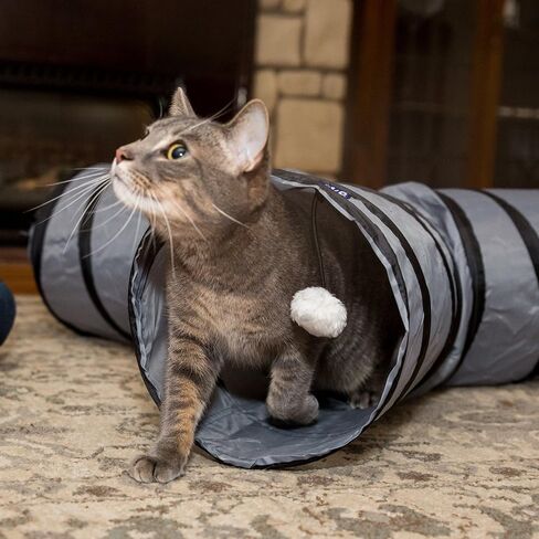 PetLike Cat Tunnel for Indoor Cats Collapsible Pop-up Pet Tube Peek Hole Hideaway Play Toys for Cats with Ball in Saudi Arabia