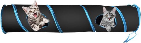 PetLike نفق للقطط للقطط الداخلية قابل للطي منبثق للحيوانات الأليفة أنبوب نظرة خاطفة ثقب المخبأ لعب اللعب للقطط مع الكرة in Kuwait