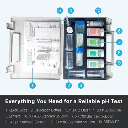 Apera Instruments PCO60-Z Bluetooth pH/Conductivity/ORP/Redox/TDS/Salinity/Resistivity Smart Multi-Parameter Meter Tester Kit Powered by ZenTest Mobile App with Cloud-Based Datalogger in Saudi Arabia