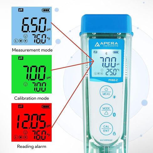 Apera Instruments PCO60-Z Bluetooth pH/Conductivity/ORP/Redox/TDS/Salinity/Resistivity Smart Multi-Parameter Meter Tester Kit Powered by ZenTest Mobile App with Cloud-Based Datalogger in Saudi Arabia