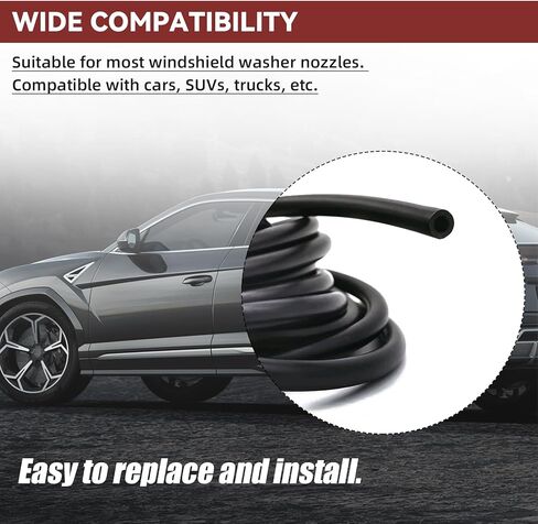 طقم خرطوم غسيل الزجاج الأمامي، خرطوم سائل غسيل بطول 4 أمتار مع 12 تركيب خرطوم، مناسب لمعظم خراطيم غسيل الزجاج الأمامي للسيارة، يتصل بمضخة مياه السيارة والفوهة in Kuwait