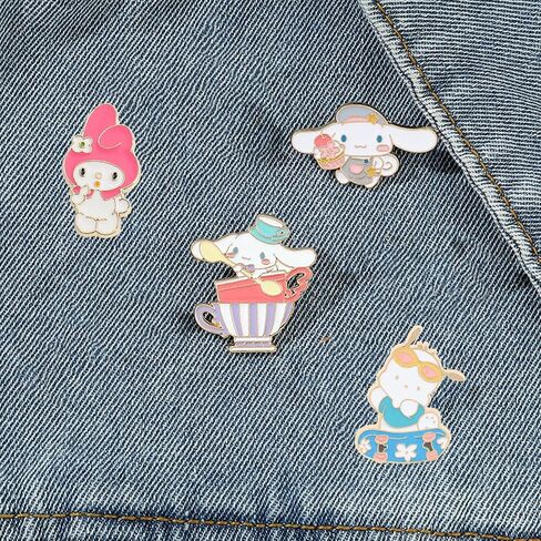 7 Pcs Anime Kitty Pins Anime Enamel Pin for Clothing Jackets Hats Backpack Melody Kawaii Cartoon Decoration Birthday Gift in Saudi Arabia
