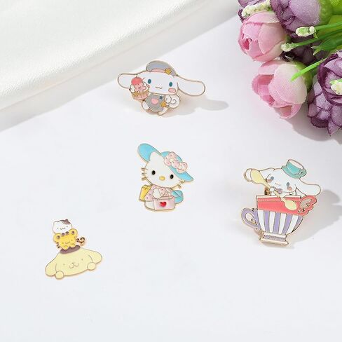 7 Pcs Anime Kitty Pins Anime Enamel Pin for Clothing Jackets Hats Backpack Melody Kawaii Cartoon Decoration Birthday Gift in Saudi Arabia