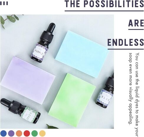 مجموعة صنع صابون زبدة الشيا التي تذوب وتصب بنفسك، تتضمن قاعدة صابون زبدة الشيا، وكوب قياس زجاجي، وصبغة سائلة in Kuwait