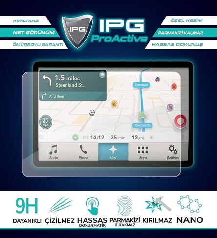 IPG ProActive for Audi 2018-23 A8L Navigation + Second TouchScreen (2 Pieces) 9H Hardness Screen Protector Smooth Glass Touch Ultra Responsive High Clarity Anti Scratch Smudge & Shock Proof Nano in Saudi Arabia