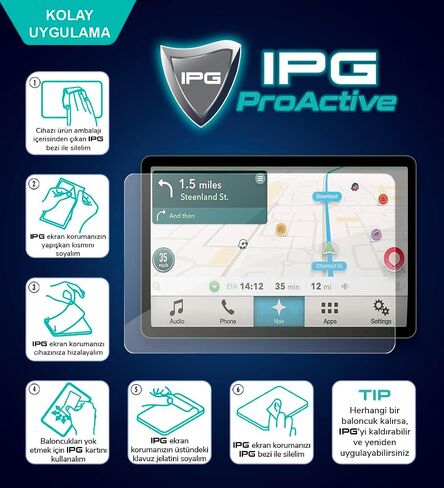 IPG ProActive for Audi 2018-23 A8L Navigation + Second TouchScreen (2 Pieces) 9H Hardness Screen Protector Smooth Glass Touch Ultra Responsive High Clarity Anti Scratch Smudge & Shock Proof Nano in Saudi Arabia