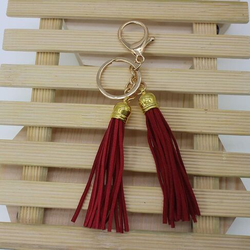 PAMIR TONG 100pcs Faux Suede Leather Bulk Sets Tassels for Decorations, Key Chain, Earring, Cellphone Straps,Jewelry Accessories,DIY Craft (Silver, Keychain) in Saudi Arabia