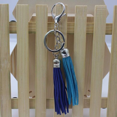 PAMIR TONG 100pcs Faux Suede Leather Bulk Sets Tassels for Decorations, Key Chain, Earring, Cellphone Straps,Jewelry Accessories,DIY Craft (Silver, Keychain) in Saudi Arabia